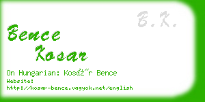 bence kosar business card